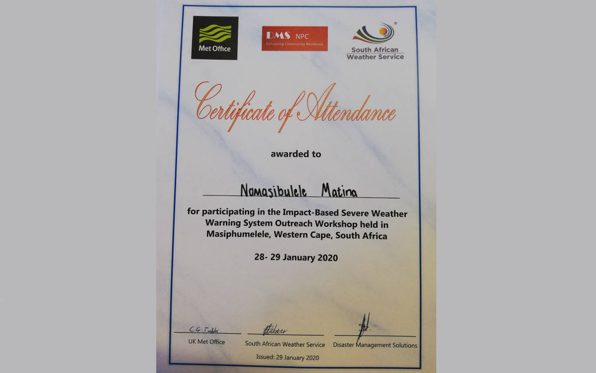 Image of Community Outreach Workshop – Disaster Management Volunteer Base, Fish Hoek, Cape Town